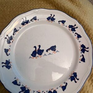 Set of 3 Vintage Hancock Geese Dinner Plates